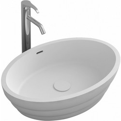 Inter Ceramic iStone Επικαθήμενος Νιπτήρας Μπάνιου Οβάλ 60x40cm Λευκός 684W