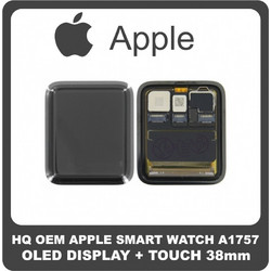 Apple Watch 2 38mm A1757 (Apple Watch Series 2) Retina OLED LCD Display Screen Assembly Οθόνη + Touch Screen Digitizer Μηχανισμός Αφής For Smart Watch Ρολόι Black Μαύρο (Premium A+)