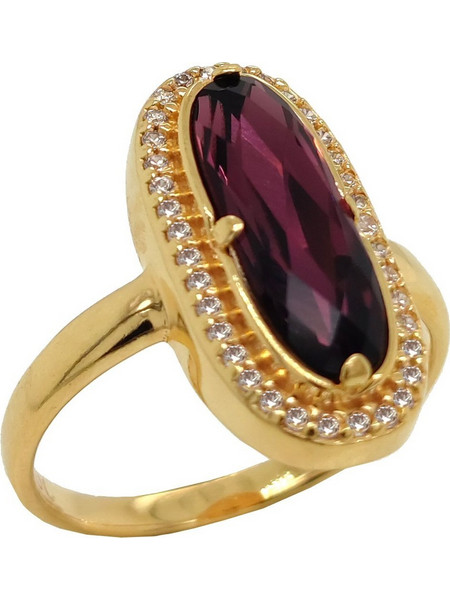 Δαχτυλίδι Anastasios Creations χρυσό ασήμι 925 με Swarovski amethyst Νο.55 FD737-AM