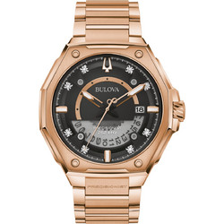Bulova Precisionist X Ανδρικό Ρολόι Χρονογράφος με Ροζ Χρυσό Μεταλλικό Μπρασελέ 97D129