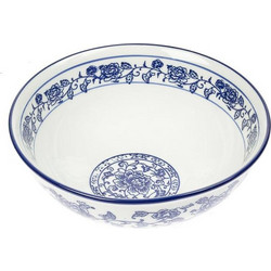 Artekko Floral Μπολ Σαλάτας Πορσελάνης Λευκό/Μπλε (16.5x16.5)cm 082-2202