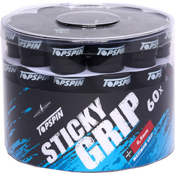 Topspin Sticky Tennis Overgrips - 0.50mm x 60 Black