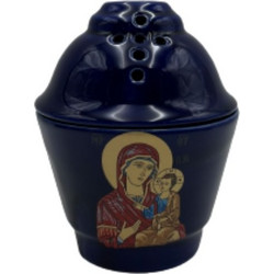 Καντήλι Αποστολικό Θεομήτωρ κεραμικό 9.70x12cm Μπλε