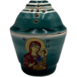 Καντήλι Αποστολικό Θεομήτωρ κεραμικό 9.70x12cm Πράσινο