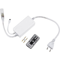 GloboStar(R) 70646 Single Color Dimmer με Ασύρματο Χειριστήριο IR - Μεταλλάκτης Τροφοδοσίας AC/DC 230V IP20 για TUBE 360 Degree Neon Flex LED Μονόχρωμη 2 Pin Max 1500W - Έως 100 Μέτρα