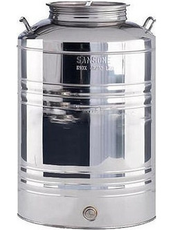 Inox Δοχείο Λαδιού - Κρασιού Βιδωτό 100 Lt με Κάνουλα