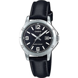 Casio Γυναικείο Ρολόι με Μαύρο Δερμάτινο Λουράκι LTP-V004L-1B