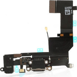 Dock Connector / Headphone Flex iPhone 5s Black Θύρα Φόρτισης / Ακουστικού Καλωδιοταινία iPhone 5s Μαύρο