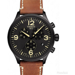 Tissot T-Sport Ανδρικό Ρολόι Χρονογράφος με Καφέ Δερμάτινο Λουράκι T116.617.36.057.00