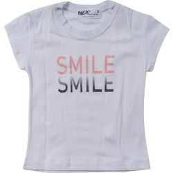 Βρεφική μπλούζα ΝΕΚ για κορίτσια Smile άσπρη
