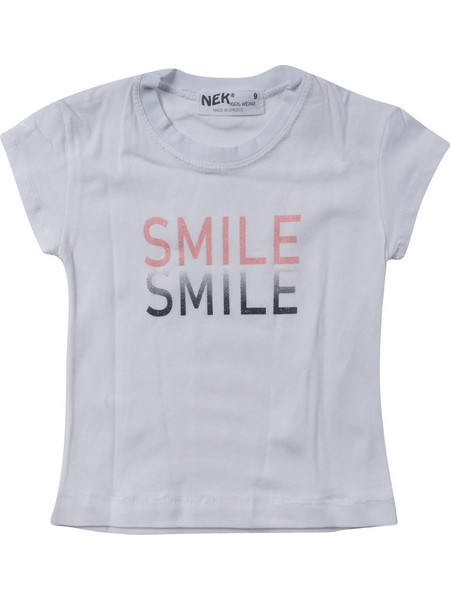 Βρεφική μπλούζα ΝΕΚ για κορίτσια Smile άσπρη