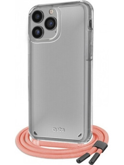 SBS Necklace Strap Back Cover Salmon (iPhone 14 Pro)