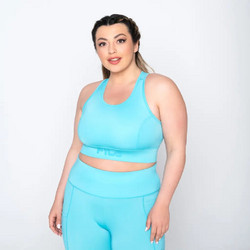 Fila Uplifting (Plus Size) Αθλητικό Μπουστάκι με Μέτρια Στήριξη Τιρκουάζ SX11A525-441