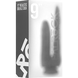 Shots RealRock Cock Διπλό Dildo με Βεντούζα 23cm Clear