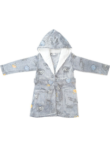 Space Fleece παιδική ρόμπα γκρι W23
