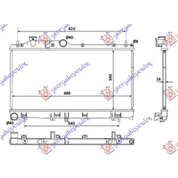 Ψυγειο 2.0-2.5 Βενζ (34x68,5x16) Subaru Impreza 08-14 - 095906300