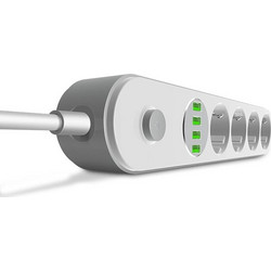 Ldnio 4 Position Safety Power Strip with Switch, 4 USB and 2m Cable White SE4432