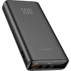 Veger T100 Power Bank 20000mAh 100W με Θύρα USB-A & 2 Θύρες USB-C Black