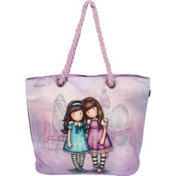 Santoro 5872 Υφασμάτινη Τσάντα Θαλάσσης Ώμου Λιλά 58x38cm