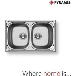 Pyramis Sparta Ένθετος Νεροχύτης Inox Αντιστρεφόμενος Σατινέ 86x50cm 100133001