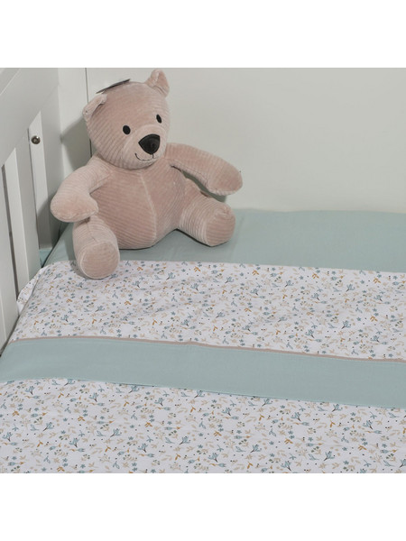 Baby Oliver Σετ Βρεφικά Σεντόνια Λίκνου Βαμβακερά 75x110 Des 403 White/Mint