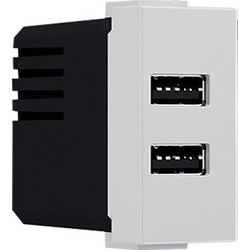 Acaelec Modys Πρίζα Τροφοδοσίας 2xUSB 1 Στοιχείου 1P IP20 230V 50Hz 0.3A 5V DC 2.4A Ιβουάρ (10101412823)