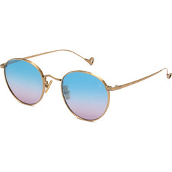 Eyepetizer Jockey C.4-42F Ανδρικά Γυαλιά Ηλίου Στρογγυλά Μεταλλικά Μαύρα με Μπλε Degradee Φακό
