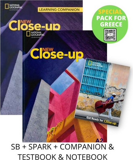 NEW CLOSE-UP A2 SPECIAL PACK FOR GREECE (SB + SPARK + COMPANION & TESTBOOK & NOTEBOOK)