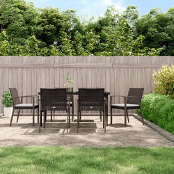 vidaXL Σετ Τραπεζαρία Κήπου Rattan 7τμχ Καφέ 3186978
