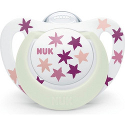 Nuk Star Night Ανατομική Ορθοδοντική Πιπίλα Σιλικόνης Νυκτός 18-36m Ροζ