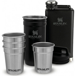 Stanley Adventure Pre Party Shot Glass + Flask Set Matte Black Pebble Matte Black Pebble