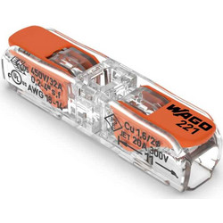 ΚΛΕΜΜΑ - ΚΑΨ INLINE 2ΘΕΣΩΝ (1INPUT-1OUTPUT) ΓΙΑ ΚΑΛΩΔΙΟ ΕΩΣ 4ΜΜ2 WΑGΟ