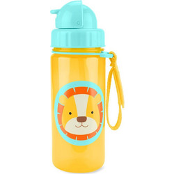 Skip Hop Zoo Λιοντάρι Παιδικό Μπουκάλι Πλαστικό BPA Free με Καλαμάκι Κίτρινο 384.5ml