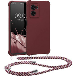 KWmobile Matte Θήκη Σιλικόνης με Λουράκι Λαιμού Realme Narzo 50 5G - Bordeaux Violet (60038.187)