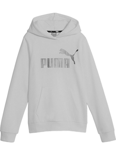 Puma ESS+ Logo Παιδικό Φούτερ με Κουκούλα Λευκό 670310-65