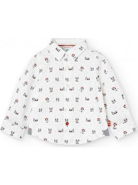 BOBOLI Poplin shirt for baby boy -BCI - 717016 - ΑΓΟΡΙ - white print