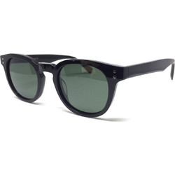 Oliver 95233 C1 Ανδρικά Γυαλιά Ηλίου Στρογγυλά Κοκάλινα Μαύρα με Πράσινο Polarized Φακό