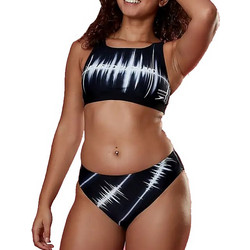 Speedo Printed Αθλητικό Παιδικό Μαγιό Bikini Set για Κορίτσι Μαύρο Λευκό 812193-D685