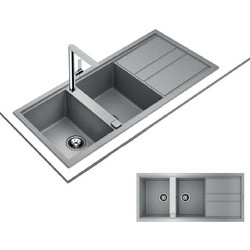 Teka Nova 80 B-TG 2B 1D Ένθετος Νεροχύτης Γρανίτη Stone Grey 116x51cm
