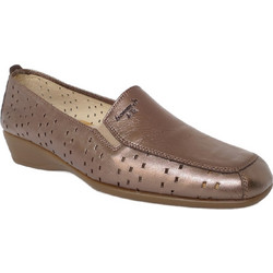 Γυναικεία Δερμάτινα Τρυπητά Boxer Loafers - Μοκασίνια, 52330-17-063 Μπρονζέ