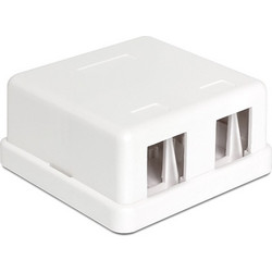 DELOCK Πριζα Αυτοκολλητη Επιτοιχια Utp 2*Rj45 W/O Keystone 86207