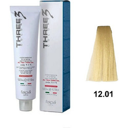 Faipa Three Color 12.01 Πλατινέ Σαντρέ Μόνιμη Βαφή Μαλλιών 120ml