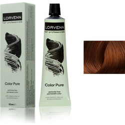 Lorvenn Color Pure 7.74 Ξανθό Καφέ Χάλκινο Μόνιμη Βαφή Μαλλιών Χωρίς Αμμωνία 50ml