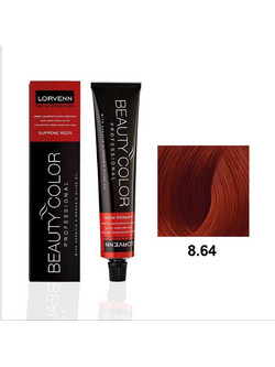 Lorvenn Beauty Color 8.64 Ξανθό Ανοιχτό Κόκκινο Χάλκινο Μόνιμη Βαφή Μαλλιών 70ml