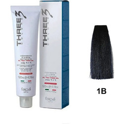 Faipa Three Color 1B Μαύρο Μπλε Μόνιμη Βαφή Μαλλιών 120ml