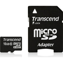 Transcend microSDHC 16GB Class 10 UHS-I + Adapter