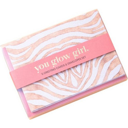 Σετ Ευχετήριες Κάρτες και Φάκελοι Funkyfish You Glow Girl Ροζ 5 Τεμάχια