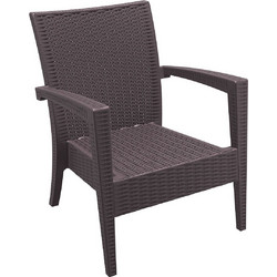 Siesta Miami Πολυθρόνα Κήπου Πλαστική Καφέ 53.0032