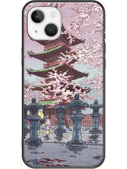 Θήκη Ukiyo-e - Cherry Blossom iPhone 14 Black TPU (Μαύρη Σιλικόνη)