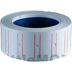 Motex 1000 Αυτοκόλλητες Ετικέτες με Κόκκινη Ρίγα σε Ρολό για Ετικετογράφο 22x12mm 25τμχ 179ΕΕ1